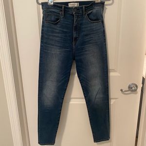 High waisted medium wash skinny jeans